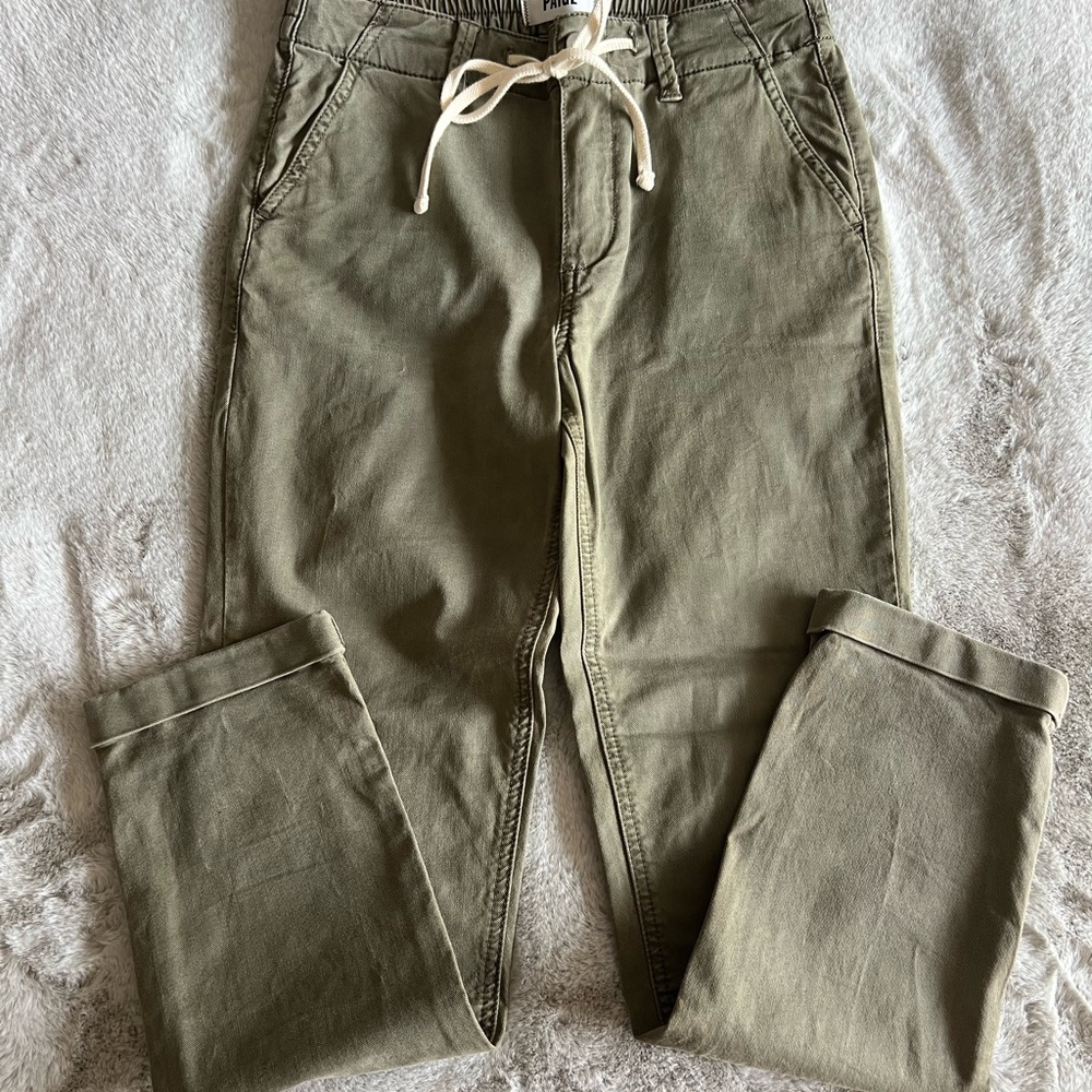 PAIGE Sage Green Relaxed Trousers